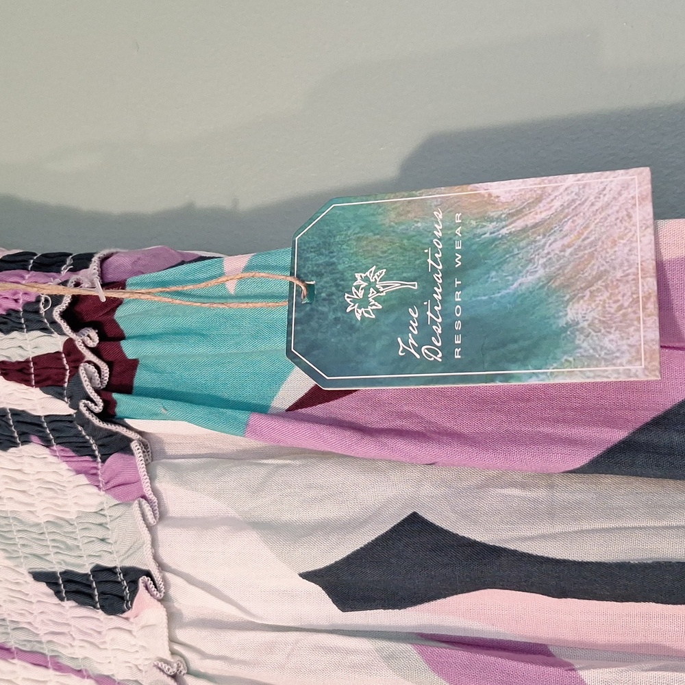 Nwt Free Destinations Purple And Blue Flowy Summer Beach Pant Size Large - Picture 5 of 8